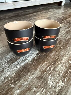 2 for $30 sale: 4 Bailey's Irish Cream ceramic mugs featuring "Yours" + "Mine"